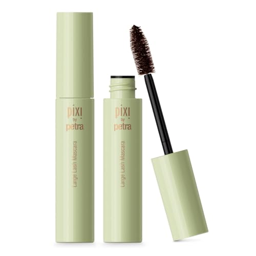 Pixi Beauty Large Lash Mascara | En el Color 'Best Brown” | Fórmula Construible con un Cepillo de Gran Tamaño | Alarga y Rellena las Pestañas para un Efecto Voluminizado | 12 ml / 0.4 fl oz