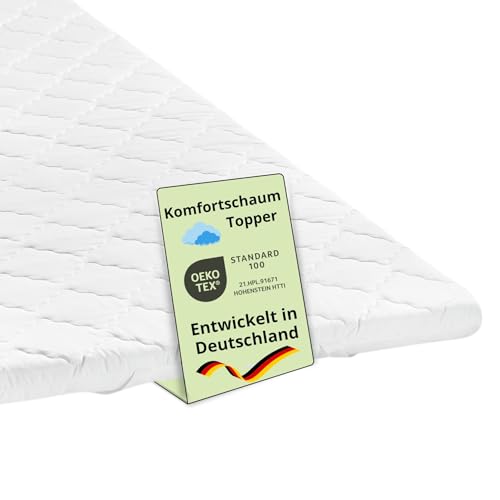 Bodyprotect Matratzentopper 160x200cm, Komfortschaum Matratzen/Mattress Topper, Matratzenauflage 160x200 cm, 6cm hoch, Made in EU, Waschbar, Oeko-Tex