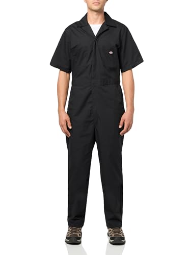 Dickies Combinaisons de travail à manches courtes pour homme, Noir XL, XL