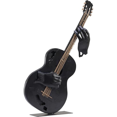 23" Metal Guitar Décor Sculpture, Black