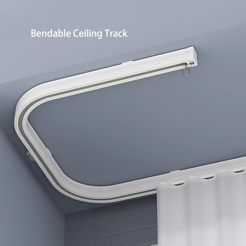 Tringle à rideau de douche pliable et orientable pour fixation haute
