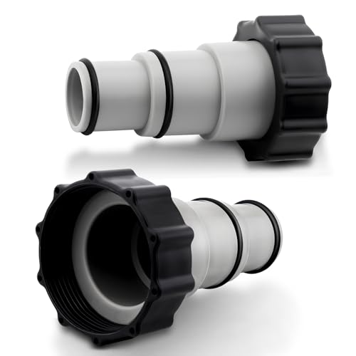 2 Pack Pool Hose Adapter A with Collar for Intex Converts 1.5 to 1.25 Inch Hoses for Threaded Connection Pumps Universal Replacement Adapter Set for Above Ground Pools (2 2 * 4.28)