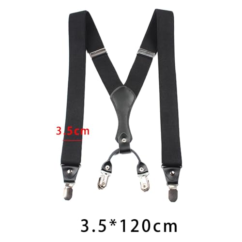 jojomis Men's Suspenders Straps Fashion Y Back Construction Casual Belt Loops Elastic for Gift Activities Home Supplies Birthday Black3