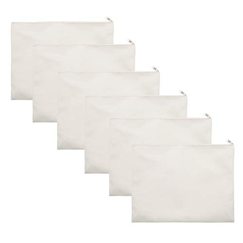 Aspire 6-Pack Natural Canvas Bags 11 3/4 x 9 1/2 Inches Storage Bags for DIY Project