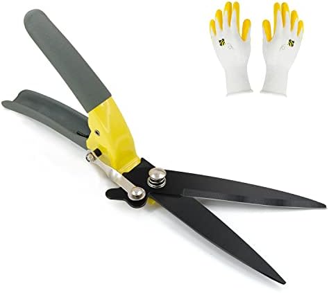 Byhagern Upgraded Grass Shears, Hand Grass Clippers, Grass Trimming Shears for Garden, Lawn Edges