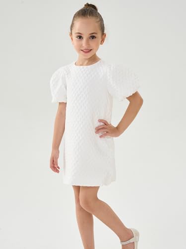 2Bunnies Textured Puff Sleeve T-Shirt Flower Girl Dress4