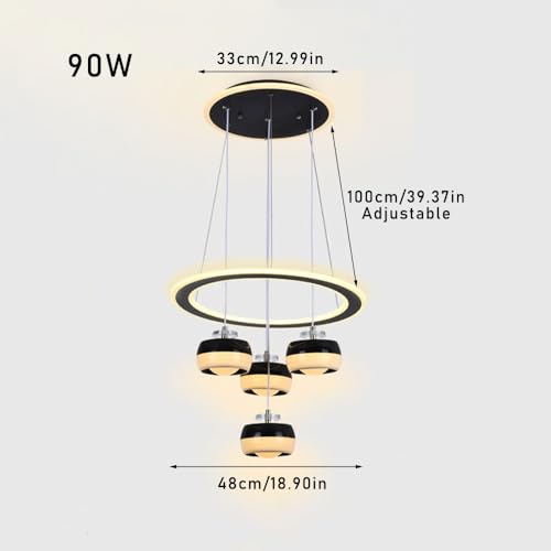 Lampe suspendue créative à 4 têtes LED d'ambiance variable - 8