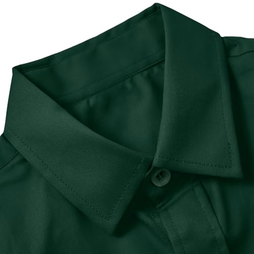 Image of Boys' Button Down Dress Shirts Kids Long Sleeve Solid Collared Uniform Shirt for Toddler Boy (Size 2T-20)