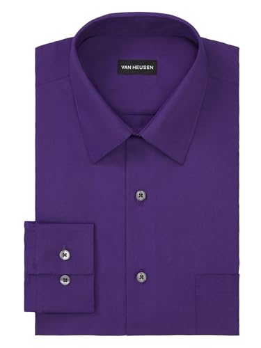 Image of Van Heusen Men's Poplin Regular Fit Solid Point Collar Dress Shirt