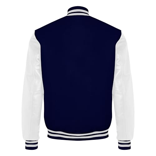 Image of Red And Black Letterman Jacket Men - Mens Black Varsity Letterman High School Baseball Bomber Jacket