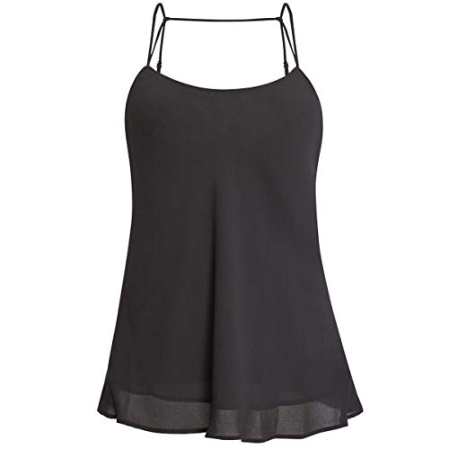 BCBGMAXAZRIA Womens Chiffon Scoop Neck Camisole Top Black XS BCBGMAXAZRIA Womens Chiffon Scoop Neck Camisole Top Black XS