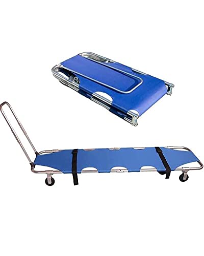 Civière de transport pliable à roues et barre directionnelle pour évacuation sûre