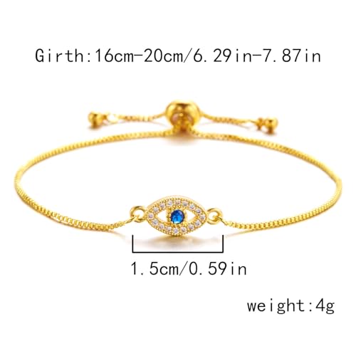 Gold Evil Eye Bracelet for Women Adjustable Eye of Protection Amulet Bangle Jewelry Evil Eye Bracelets Gold Plated Ojo Bracelet3