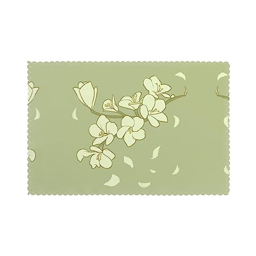 Set de table bégonia lavable en lot de 6 pièces format rectangulaire 30x45 cm