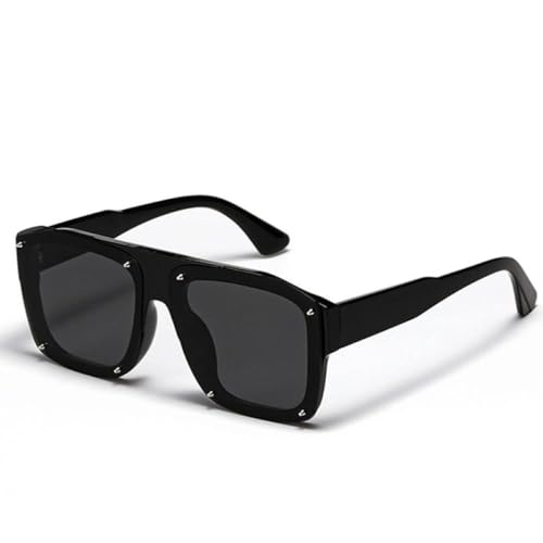 Lunettes de soleil carrées hommes surdimensionnées punk verres de soleil femmes rivets