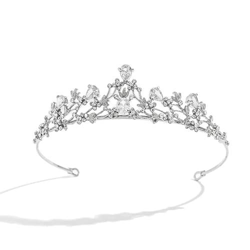Corona de La Tiara de La Boda, Tiara Decorativa de Corona de Cristal Nupcial, Corona Barroca, Tiara Decorativa de Corona de Cristal de Fiesta, para Cumpleaños, Bodas, Bailes y Sesiones Fotográficas