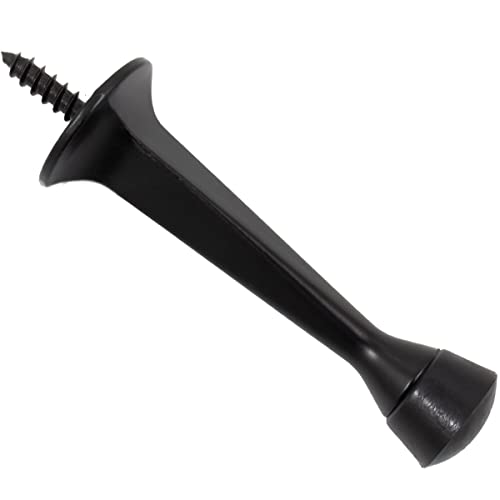 Stone Harbor Hardware Standard-Duty Solid Door Stop, 3 Inches, Matte Black