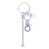 HEEPDD 24Pcs Beadable Keychain Bars Metal DIY Kit, Keyrings, Keychains & Charms Fashionable and Practical Making Supplies for Jewelry Crafting, Backpack Decor, Gifts for Women (Type 4 Purple)