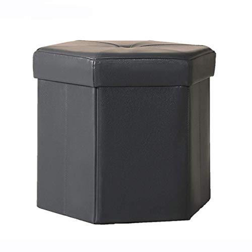 Tabouret rembourré banc cube gris et pouf coffre de rangement