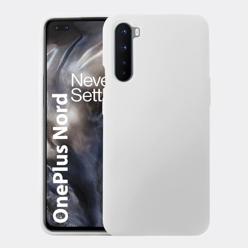 Image of LIRAMARK Liquid Silicone Soft Back Cover Case for OnePlus Nord (White)