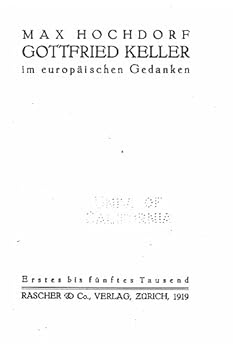 Paperback Gottfried Keller im Europäischen Gedanken [German] Book