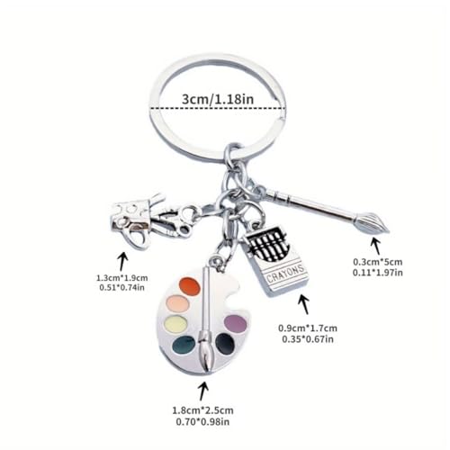 JFangZHZH Llavero Paleta de Pintor,Regalos para Pintores,Llavero Plateado de Pintura,Accesorios para Artistas,para Adolescentes y Estudiantes - imagen 5