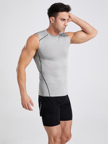 Men's Dry Fit Workout Tank Top Muscle Sleeveless Shirts for Men Compression Tank Top Gym Bodybuilding Running2