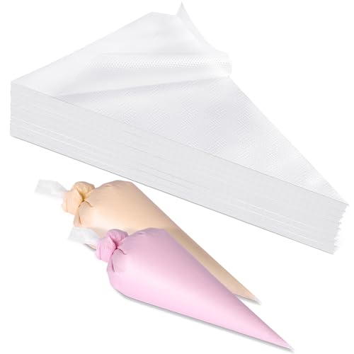 AiQInu Spritzbeutel Einweg,200 Stück groß Einweg Spritzbeutel 31×21cm,Disposable Piping Bags zum Dekorieren Von Gebäck, Torten Geeignet, Keksen, Hausbacken(Transparent)