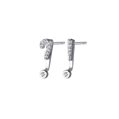 Boucles d'oreilles rondes en zircon cubique et pendant point d'exclamation pour femme