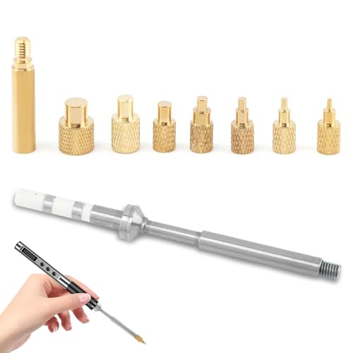 Heat Set Insert Tool M2 M2.5 M3 M4 M5 M6 M8 Hot Mel-t Brass Knurled Nut Embedded Insertion Tip Adapter Kit 3D Printed Parts Install for TS100 TS101 Pine64 936 Soldering Iron Heat Set Insert Tool Kit