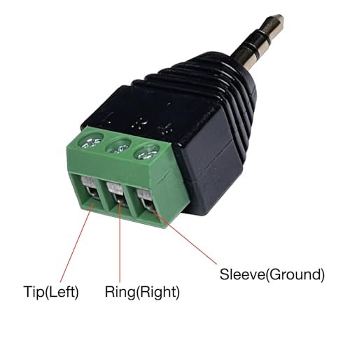 Adaptador Jack 3.5mm macho a terminal de tornillo, 4 unidades miniatura 2