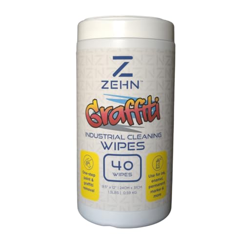 Zehn Graffiti Wipes – 1 Canisters with 40 wipes - Quickly remove graffiti, marker, spray paint,...