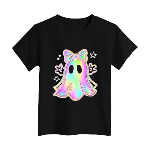 Girls Halloween Shirt Ghost Short Sleeve Tees - image 4