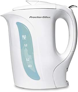 Proctor Silex Electric Tea Kettle, Water Boiler & Heater, 1L, Auto-Shutoff & Boil-Dry