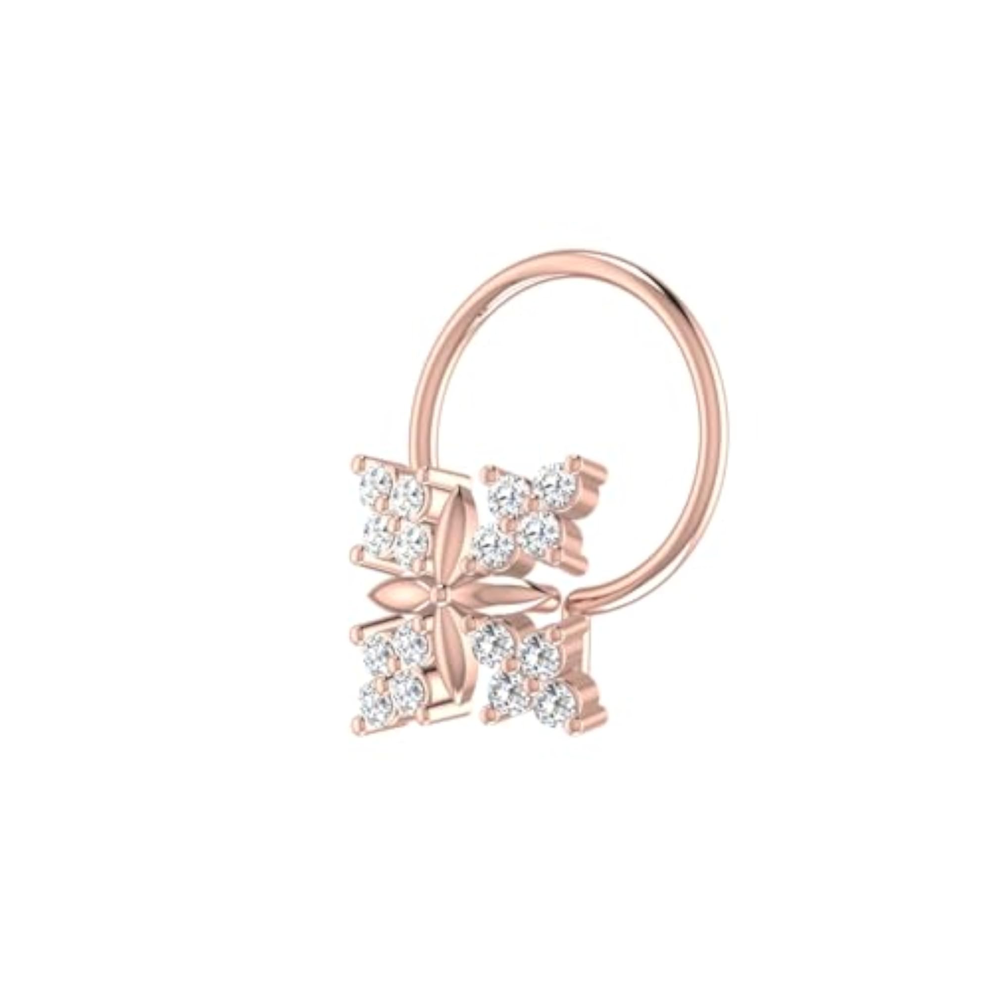 Women's 9K BIS Hallmarked Rose Gold Stud Nosering