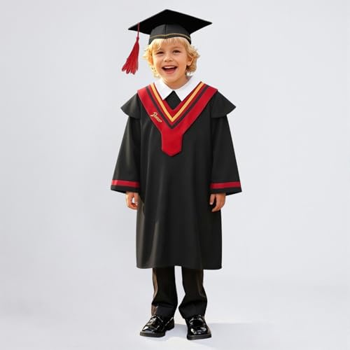 Image of Kindergarten 2025 Graduation Cap and Gown Tassel Sets with Charm 2PCS Graduations Stoles for Kids Grad Party Clothes