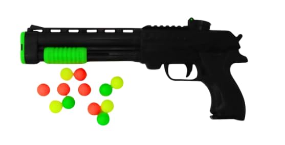 Fusil Lance-Balles 25 cm pour Enfants, Jouet de Tir avec 12 Balles en Plastique, Jeu d’Action Intérieur/Extérieur