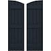 Ekena Millwork ARW401BE518X81OBH Americraft Five 3 Exterior Real Wood Joined Board-n-Batten Shutters w/Elliptical Top (Per Pair), 17 1/2"W x 81"H, Starless Night Blue