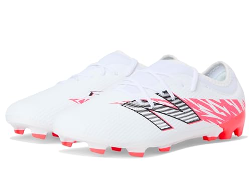 Chaussure football enfant New Balance Furon Team FG V8 blanc rouge