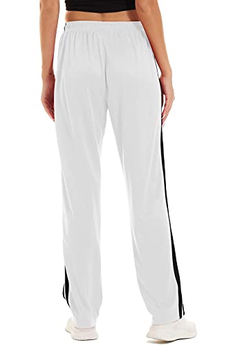 Magcomsen Running Pants For Women Mesh Yoga Pants Sweatpants Jogger Gym Pants Quick Dry Lightweight Travel Pants With Zipper Pockets White #TOP2