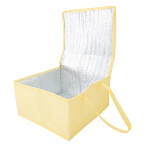 PRETYZOOM Insulated Grocery Bag with Zippers High Capacity Cooler Tote for Cakes Bento Beach Outdoor Events Easy to Clean Insulated Takeaway Bag for Hot Cold Food