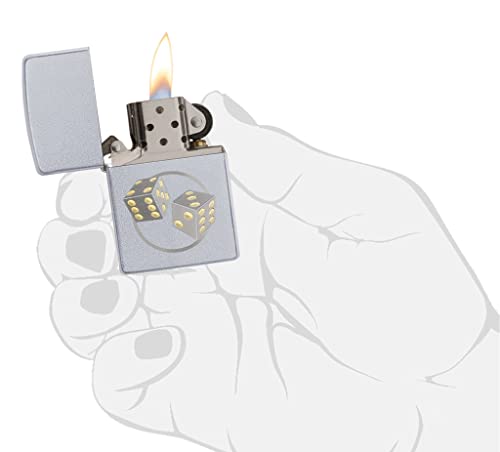 Zippo Dice Pocket Lighter Satin Chrome miniatura 5