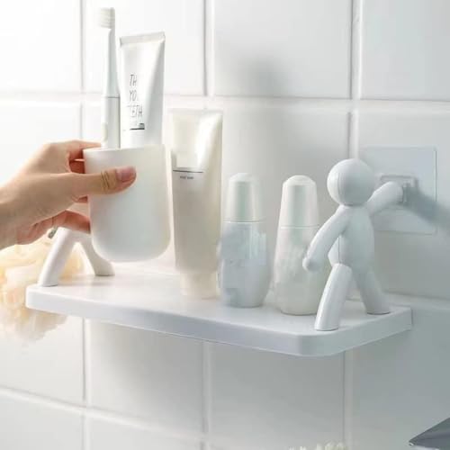Wall Mounted Bathroom Shelf Self Adhesive Drill Free Storage Rack...