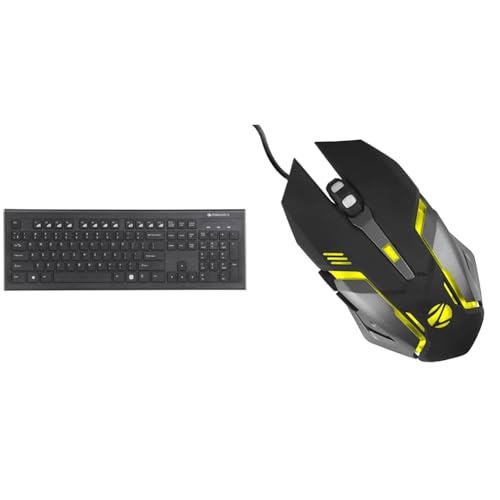 Image of ZEBRONICS Zeb-DLK01 USB Multimedia Keyboard with 104 UV Coated Keys, Rupee Key, 12 Hot Keys