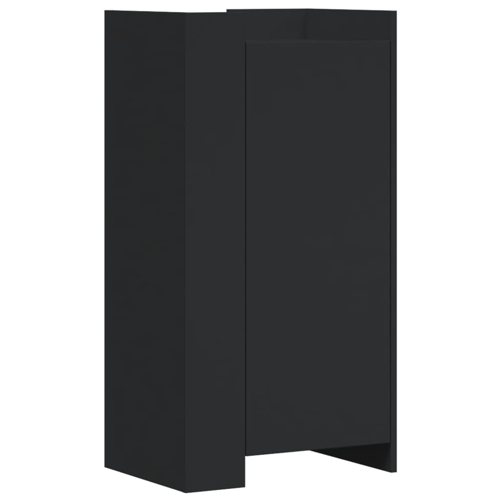 Meuble chaussures noir angle modulable en bois avec support mural