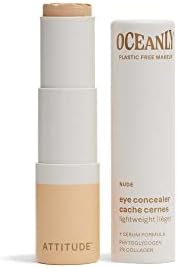 ATTITUDE Oceanly Light Coverage Under Eye Concealer Stick, Titanium Dioxide-Free, EWG Verified, Plastic-Free, Vegan & Cruelty-free Makeup, Nude, 5.7 grams