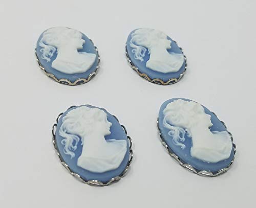 4 pcs 18mm x 25mm Ivory Victorian Lady Resin Craft