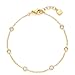 Produktbild JEWELS BY LEONARDO Armband Ciao Mini  Arm-Kette aus goldfarbenem Edelstahl  Ankekette mit klaren, eingefassten Glas-Kristallen  17-19 cm Länge  Geschenk Damen Schmuck  022920