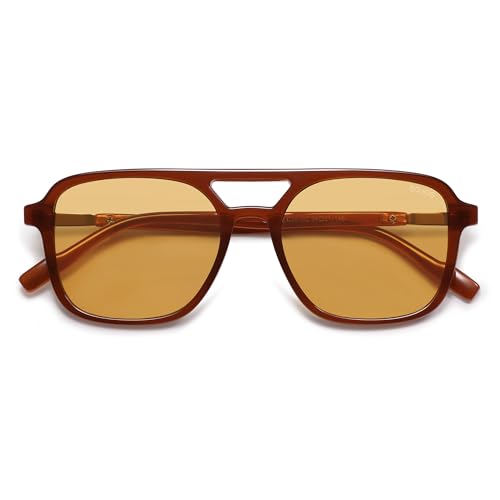 Image of SOJOS Retro Aviator Sunglasses for Women Men,Trendy Rectangle Womens Mens Shades Sun Glasses SJ2202