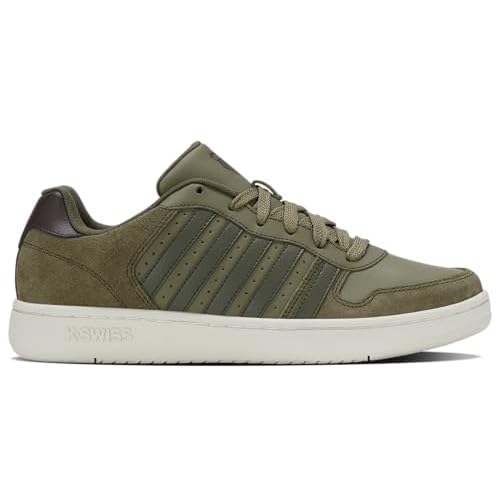 K-SWISS Men's Court Palisades Sneaker 7 Burnt Olive/Light Gray/Grape Leaf/Black Coffee